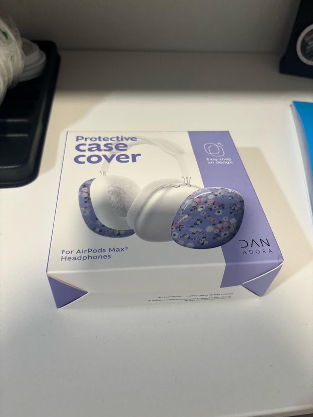 Purple Floral Protective Case Cover for AirPods Max